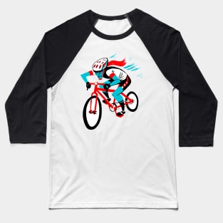 Female Cyclist Baseball T-Shirt